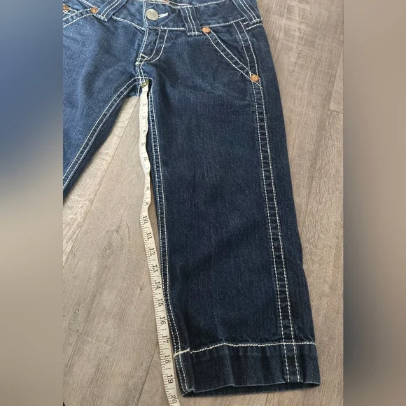True Religion Y2K Grail Dark Wash Low Rise Denim Capri Pants Size 27 - Picture 12 of 13